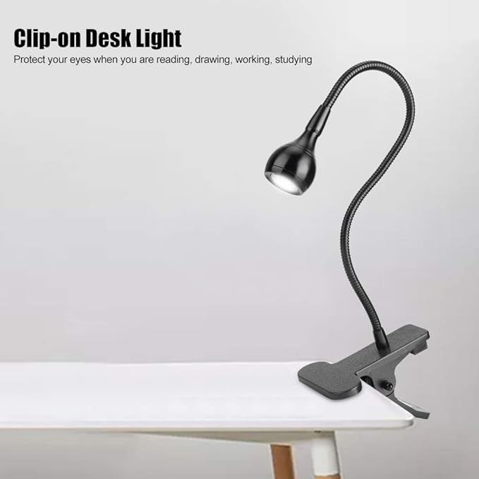 Yosoo LED Clamp, USB Flexible Clamp Clip On LED Desk Light Bedside Night Lamp for Reading Study
