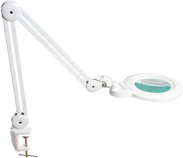 Neatfi XL Bifocals 1,200 Lumens Super LED Magnifying Lamp with Clamp, 3 Light Modes, Correlated Color Temperature Control (3000K-4500K-6000K), 12W, 120 Pcs SMD LED (White, 6 Inch Lens)