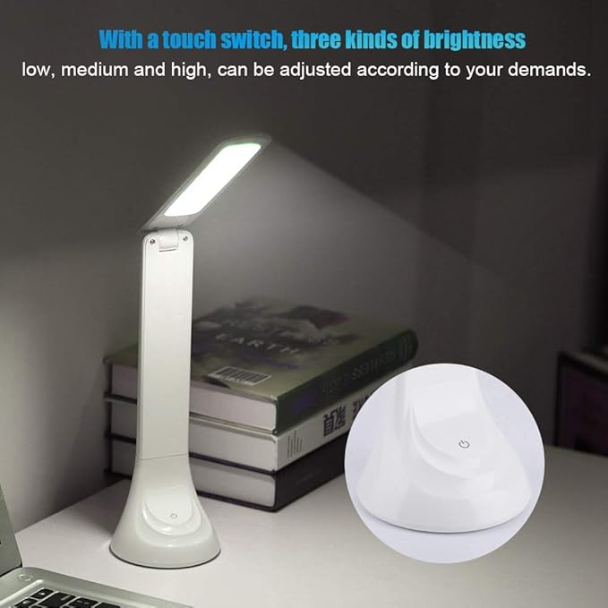 Led Desk Lamp,EyeCaring Table Lamps,Rechargeable Folding Led Light Desk Table Desktop Lamp Eye Care for Reading Study Lighting,Dimmable Office Lamp with USB Charging Port