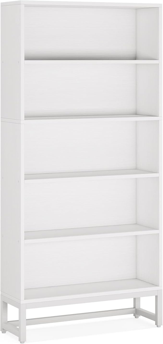 Tribesigns Tall Bookcase and Bookshelf, 70.8” Large Bookcases Organizer with 5-Tier Storage Shelves, Heavy Duty Free-Standing Library Bookshelf Shelving Unit for Living Room, Bedroom, Office (White)
