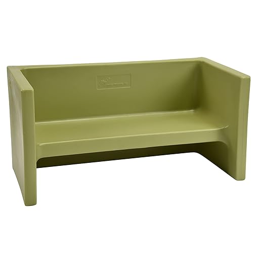Children's Factory Adapta-Bench, CF910-056, Fern, Kids Flexible Seating, Classroom, Preschool and Daycare Furniture, Indoor or Outdoor Toddler Chairs