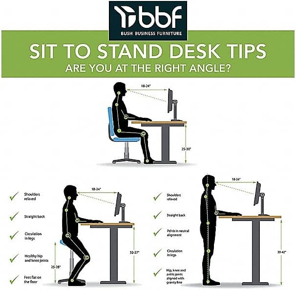 Bush Business Furniture Move 60 Electric Ergonomic Sit-Stand Computer Table for Home and Professional Office, 48W x 24D, Platinum Gray