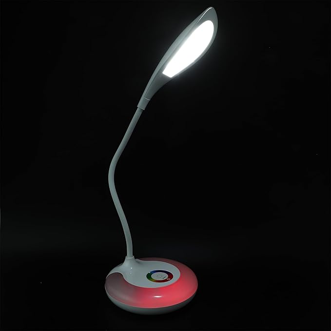 LED Gooseneck Desk Lamp, Office Desktop Lamp 3 Dimming Level, Touch Control, Battery Charging Table Lamp Adjustable Study Desk Lamp, Energy Saving Lamp Reading Light