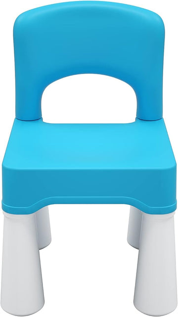 burgkidz Plastic Toddler Chair, Durable and Lightweight Kids Chair, 9.3" Height Seat, Indoor or Outdoor Use for Toddlers Boys Girls Blue
