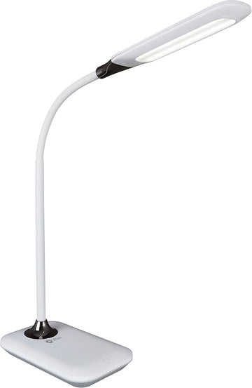 OttLite Enhance LED Sanitizing Desk Lamp with USB Charging – Eliminates up to 99.9% of Bacteria, Touch Activated, Flexible Neck, Modern Light for Reading, Crafting & Office Desktop