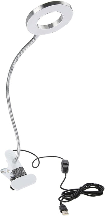 Tattoo Lamp USB LED Ring Lamp, Beauty Table Lamp with Clamp Adjustable Brightness, Clip On Light Desk Lamp Ring Light for Makeup Tattoo Eyebrow Nail Art Reading Study, Portable Beauty Lamp