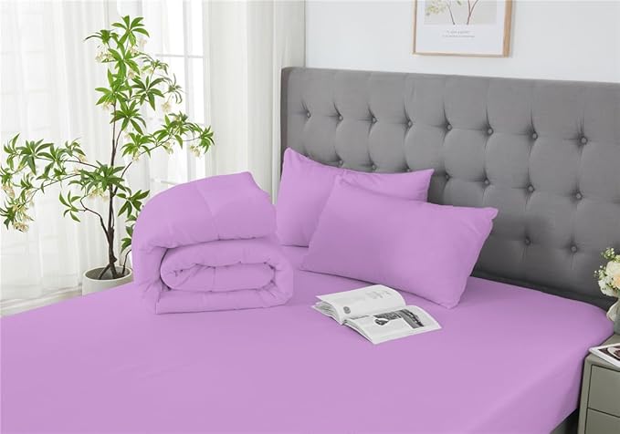 3 Piece Solid Color All Season Bedding Comforter Set Microfiber Soft Lightweight Bedding Set for Kids Teens Adults Room Decor with 1 Comforter and 2 Pillowcases Queen