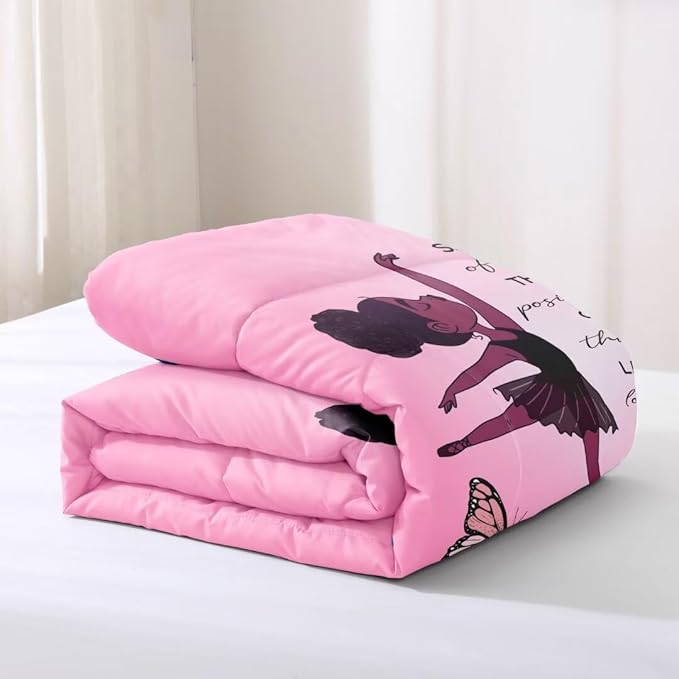 Black Girl Comforter Queen Sets,Black Girl Magic Bedding Set,African American Girl Comforter Set for Kids Teens,Cute Afro Melanin Princess Toddler Bed Set