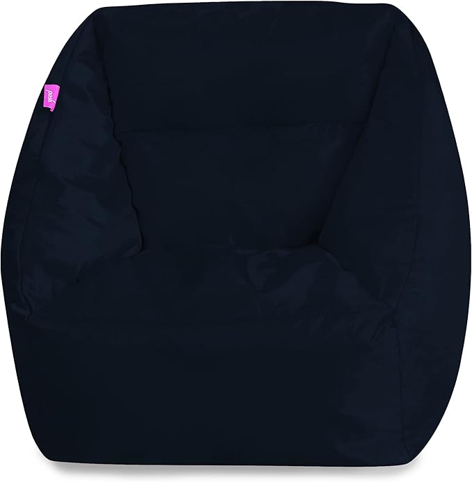 Posh Creations Structured Comfy Bean Bag Chair for Gaming, Reading, & Watching TV, Coronado Chair, Microsuede - Navy, Microsuede - Navy Blue