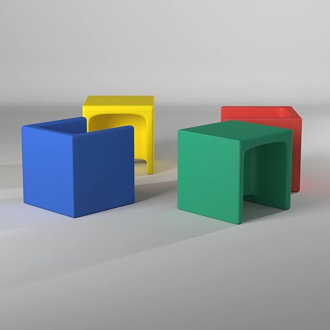 Children's Factory 3-in-1 Cube Chair for Kids, Flexible Seating Classroom Furniture, 1-Pack, Green