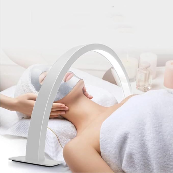 LED Half Moon Light, 25W Desktop LED Light 3000K to 6500K Desktop Beauty Lamp LED Half Moon Light Half Moon Beauty Lamp Half Moon Shaped Adjust Brightness Eyelash Beauty Lamp, White half moon light