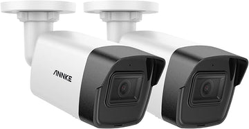 ANNKE 2 Pack 5MP PoE Bullet Security Cameras with Mic/Audio, Outdoor IP Cameras with 2.8mm Lens Wide Angle, 100ft Color Night Vision, IP67 Waterproof, RTSP, 5MP@20fps, Up to 256GB Micro SD Card- C500