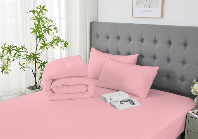 3 Piece Solid Color All Season Bedding Comforter Set Microfiber Soft Lightweight Bedding Set for Kids Teens Adults Room Decor with 1 Comforter and 2 Pillowcases Full
