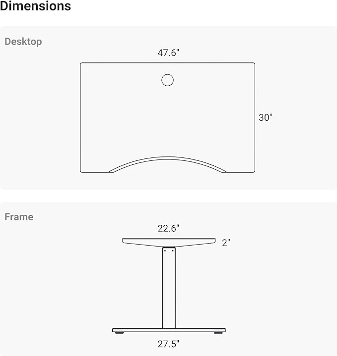 Standing Desk Bamboo, Dual Motor Stand up Desk Adjustable Height Electric 48x30 - Bamboo Light Matte, Grey Frame