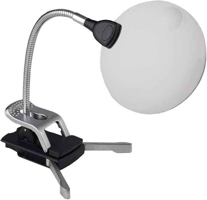 Daylight UN1161 Naturalight StarMag LED Flexilens with Base and Clip, Black/Silver