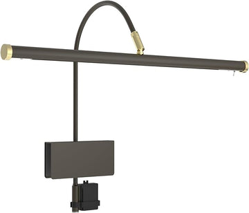 Cocoweb 19" LED Grand Piano Light in Mahogany Bronze with Brass Accents with Dimmer Clip