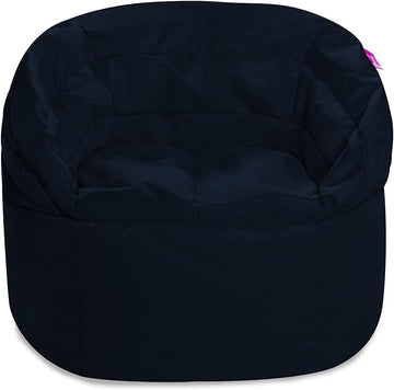 Posh Creations Structured Comfy Bean Bag Chair for Gaming, Reading, and Watching TV, Sonoma Lounge, Microsuede - Navy, Microsuede - Navy Blue
