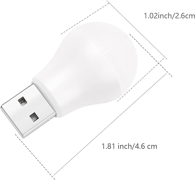 USB Plug Lamp, Mini Bulb Shape Night Light, Flexible LED Ambient Light, Emergency Lighting, Compact, Eye Protection Reading Light Small Round Light (8 Pack,Warm White)