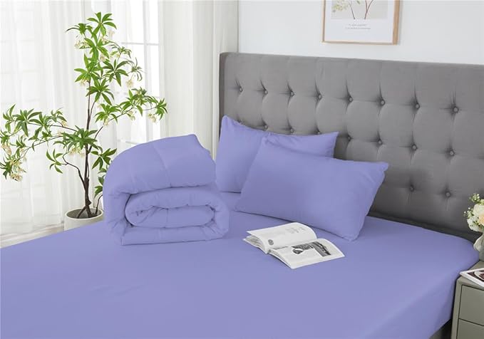 3 Piece Solid Color All Season Bedding Comforter Set Microfiber Soft Lightweight Bedding Set for Kids Teens Adults Room Decor with 1 Comforter and 2 Pillowcases Twin