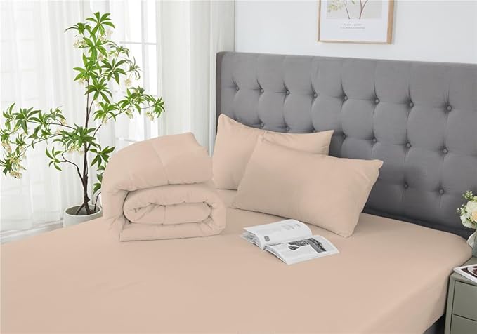 3 Piece Solid Color All Season Bedding Comforter Set Microfiber Soft Lightweight Bedding Set for Kids Teens Adults Room Decor with 1 Comforter and 2 Pillowcases King