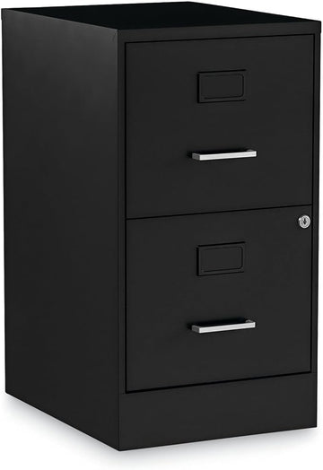 Alera 2806262 14 in. x 18 in. x 24.1 in. Soho 2-Drawer Vertical Letter File Cabinet - Black