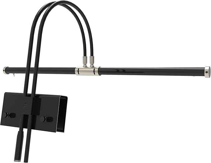 Cocoweb 22" Grand Piano Lamp, LED, Adjustable, Quality Lighting in Black with Satin Nickel Accents, with Plug-in Adapter - GPLED22SND