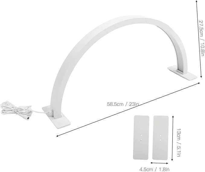 Chrees 25W Desktop LED Light 3000K‑6500K Half Moon Shaped Adjust Brightness Eyelash Beauty Lamp White 100‑240V (Chreesdpstw1mcn9)