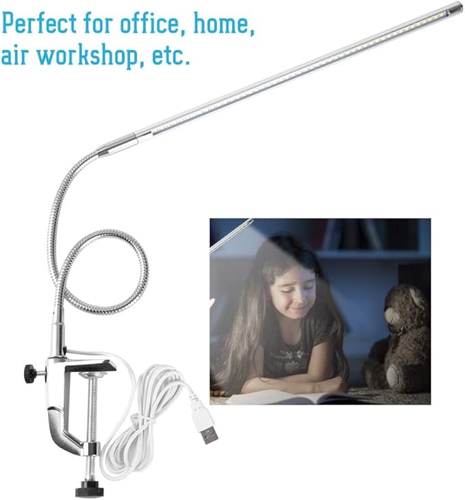Clamp Table Lamps for USB LED Desk lamp for Manicure, Reading, Tattoo Light