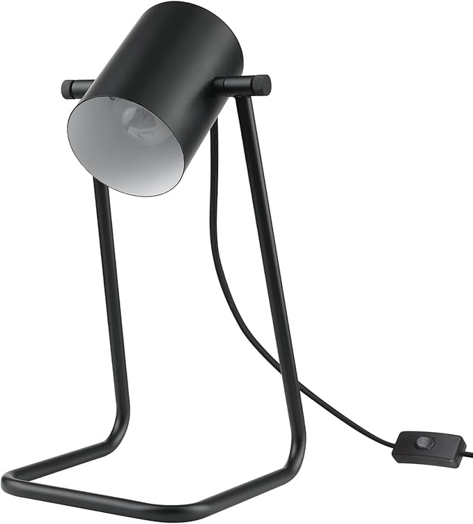 Globe Electric 52299 Sahara 14" Desk Lamp, Matte Black, Swing Shade, in-Line On/Off Rocker Switch