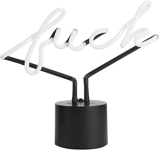 Amped & Co ® - "F*ck" Neon Desk Light, 9"x11.5" - Light Up Sign, Blue Neon Sign, Fuck Off Neon Sign - LED sign light up decor, Cool Neon Signs