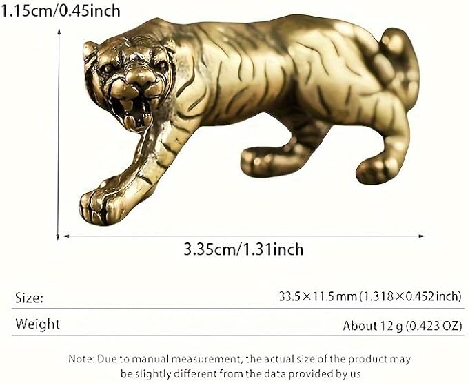 Solid Brass Little Tiger Statue - Vintage Decor Piece for Desk or Shelf for Wildlife Enthusiasts(Little Tiger)