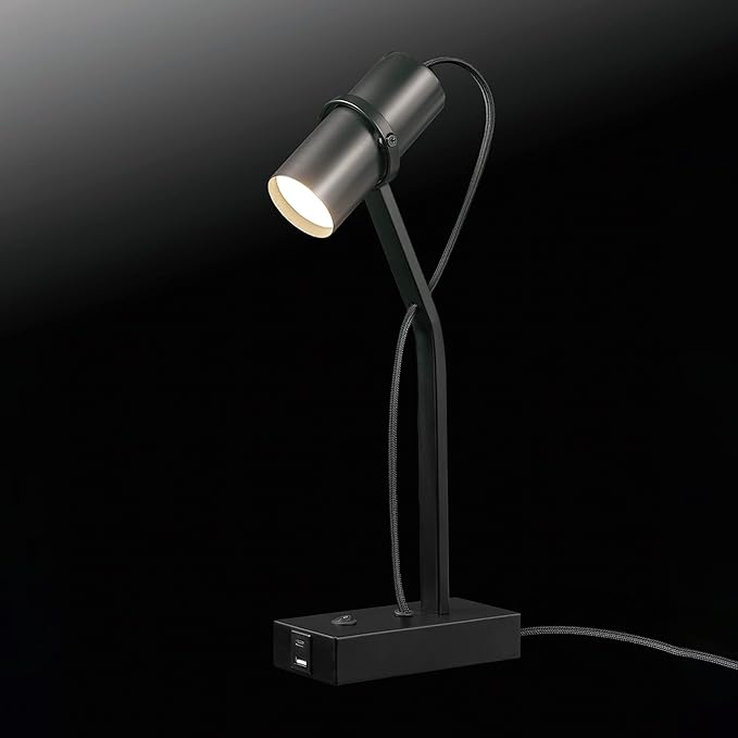 Globe Electric MRDK by Globe Series.01.TL 16" LED Desk Lamp, 2.1A Combined USB Port and USB-C Port, 5 Watts, 240 Lumens, 3000 Kelvin Warm White, Adjustable Shade, Matte Black