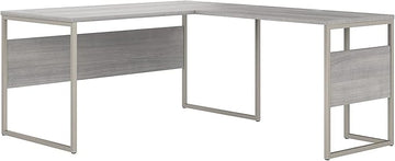 Bush Business Furniture Hybrid 60-inch L-Shaped Table Desk, Platinum Gray (HYB027PG)