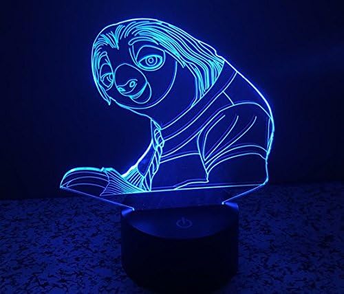 Birthday Gift Sloth Lamp - 3D Optical Illusion 2 Functions multi colors USB Charging or AA Battery - Acrylic Panel Funny Sloth Flash Light Gifts for Kids BF GF Son & Daughter