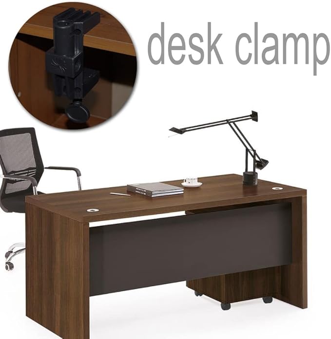 2 Pcs Desk Clamp Work Light Mounting Bracket Heavy-duty Plastic Table Mounting Clamp for Desk Lamp, Magnify Lamp, Tablet Holder, Etc