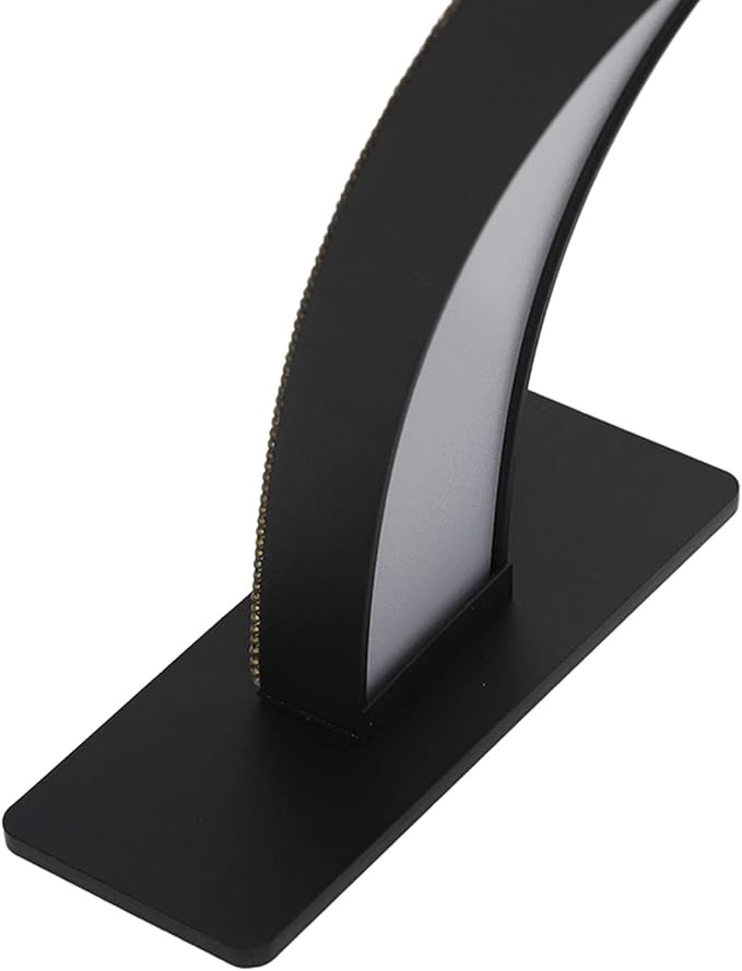Dioche Half Moon LED Desk Lamp, 25W Black 3000K‑6000K Rhinestone Half Moon Desktop LED Lamp for Nail Art, Tattoo 100‑240V (US Plug)