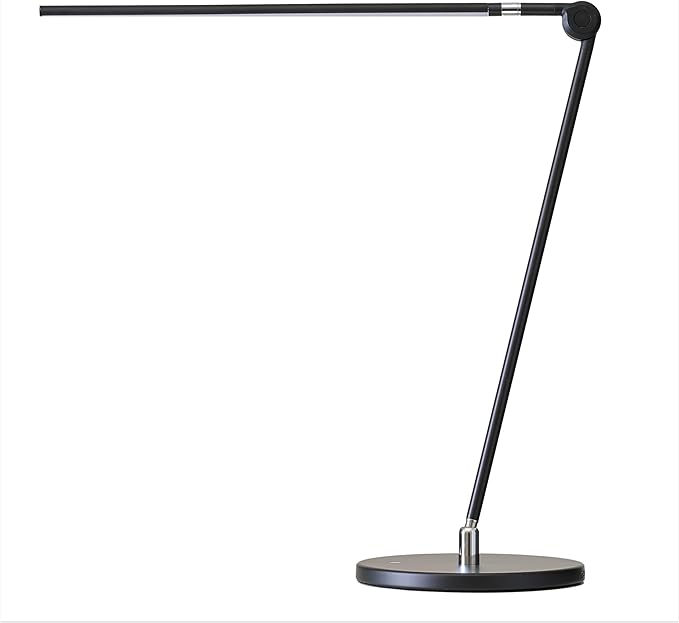 Brightech Libra LED Table Lamp - Contemporary Minimalist Thin Compact Desk Lamp - Adjustable Pivoting LED Head with Built-in Dimmer and Color Changing LED - Black