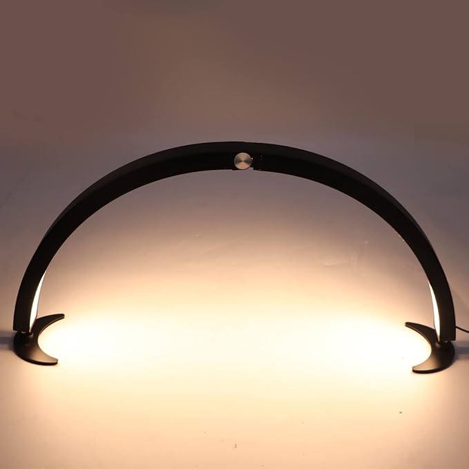 Pomya Half Moon Light for Nails, 28 Inch Foldable 3200K‑5600K Dimmable LED Half Moon Desk Lamp with Remote Control, 40W 2000LM Lighting Lamp for Beauty Lash Extension Manicure Tattoo