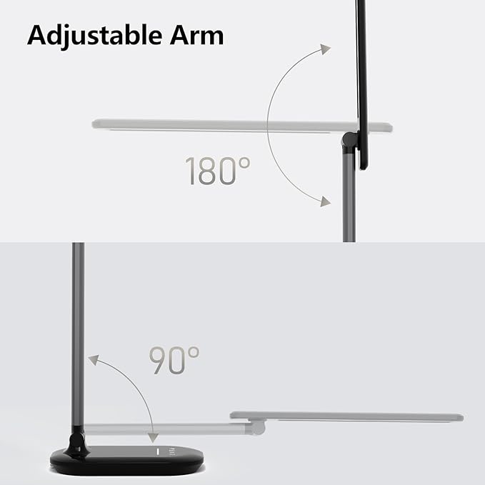 LED Desk Lamp, Table Lamp Reading Lamp with USB Charging Port, Desk Lamps for Home Office 1H Timer, Night Light, Study Lamp Desk Light for Bedroom.
