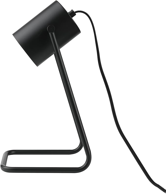 Globe Electric 52299 Sahara 14" Desk Lamp, Matte Black, Swing Shade, in-Line On/Off Rocker Switch
