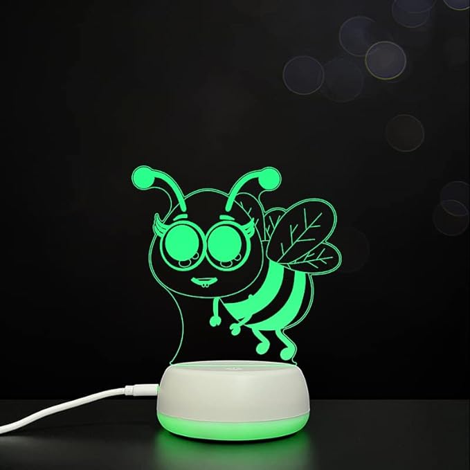 Hardworking Bee Kids Night Lights Bedroom Decor Lamp 7 Colors Change 3D Night Light Kids Optical Illusion Lamps Kids Lamp As a Gift Ideas for Students