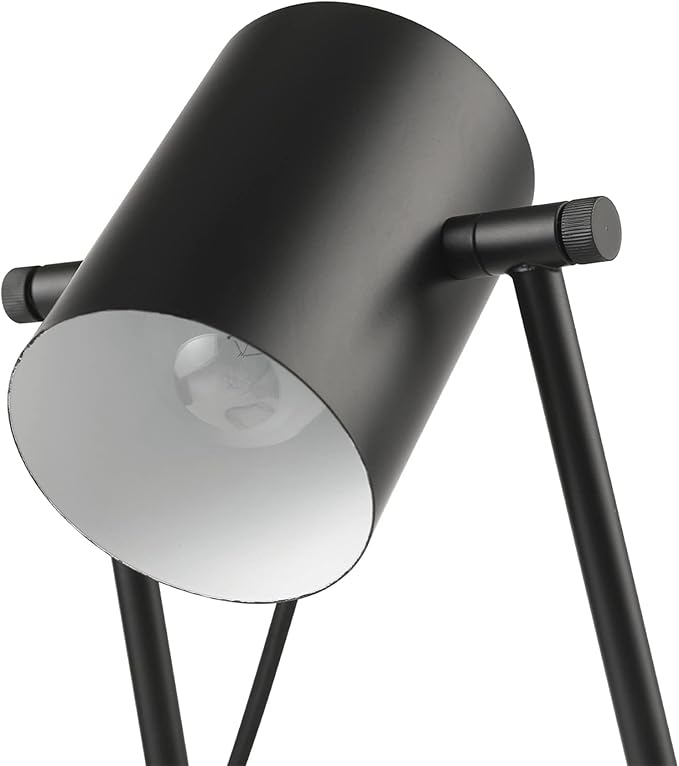 Globe Electric 52299 Sahara 14" Desk Lamp, Matte Black, Swing Shade, in-Line On/Off Rocker Switch