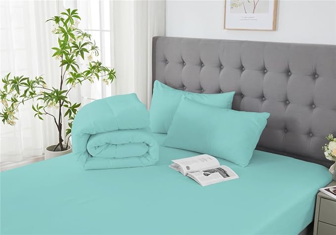 3 Piece Solid Color All Season Bedding Comforter Set Microfiber Soft Lightweight Bedding Set for Kids Teens Adults Room Decor with 1 Comforter and 2 Pillowcases Full