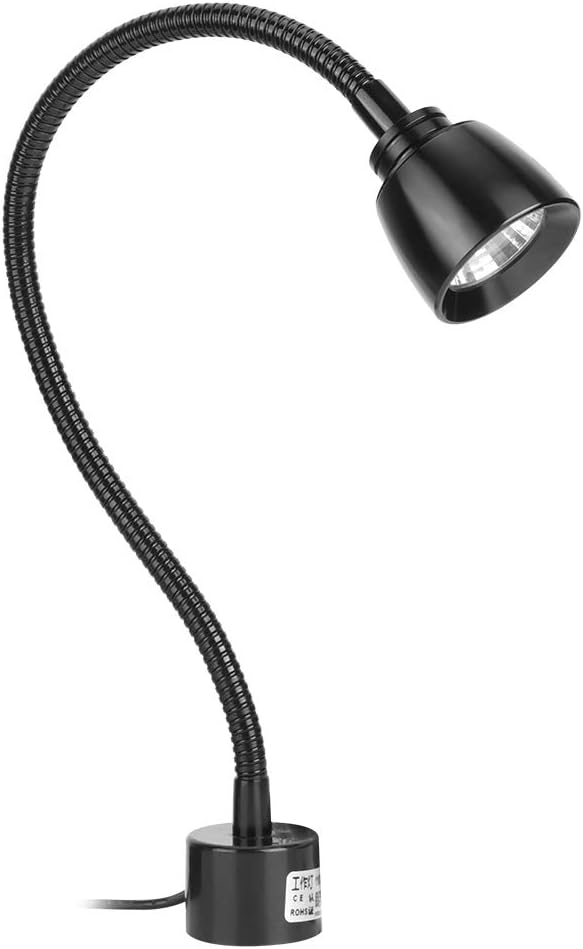 CHICIRIS 7W LED Machine Tool Lamp, Metal LED Working Light with Magnetic Base, Flexible Gooseneck Work Lamp, for Reading Lamp, Headboard CNC Punching Machine US Plug