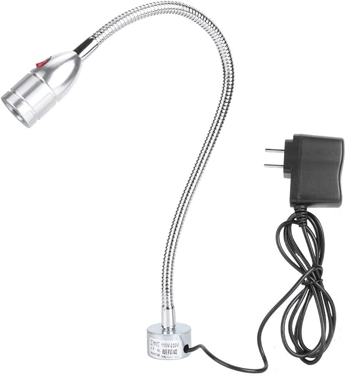 CHICIRIS 3W Flexible Lamp, LED Desk Lamp, Home Sewing Machine Light with Magnetic Base, Flexible Eye Work Lamp for Machine Tools Workbench Reading Lamp