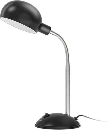 LEPOWER Metal Desk Lamp, Flexible Goose Neck Table Lamp, Eye-Caring Study Desk Lamp with E12 Lamp Base, Adjustable Desk Lamp for Living Room, Bedroom, Study Room and Home Office (Black)