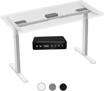 AIMEZ0 Dual Motor Sit Stand Desk Adjustable Electric Standing Desk Frame with LCD Touch Screen Adjustable Height 27.4-45.6 inches for Home & Office Table (Frame Only) White