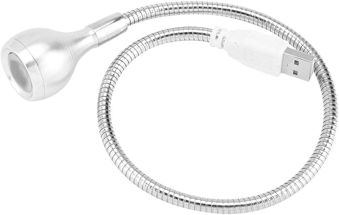 Desk Lamp, LED Mini USB Lamp, Nonradiative No Flicker Home for Desk(Silver, White light)