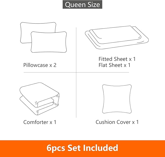 Kids Gaming Bedding Sets, 6 Piece Gamer Comforter Sets for Teens Boys Full Size for Bedroom Comforter Set Adult 3D Gamepad Microfiber Bedding Sets Fits All Season