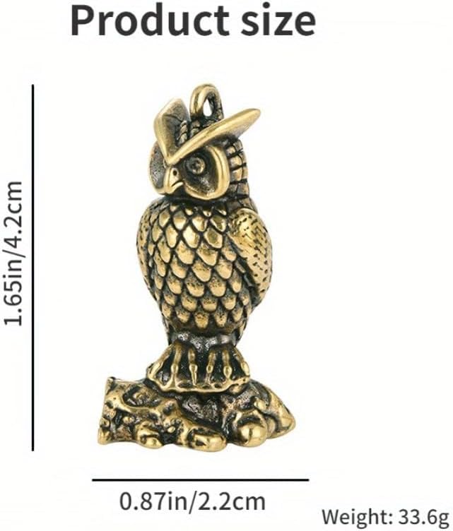 Vintage Solid Brass Owl Figurine - Adorable Desk Decor for Collectors - Perfect Home or Office Accent(Little Owl)